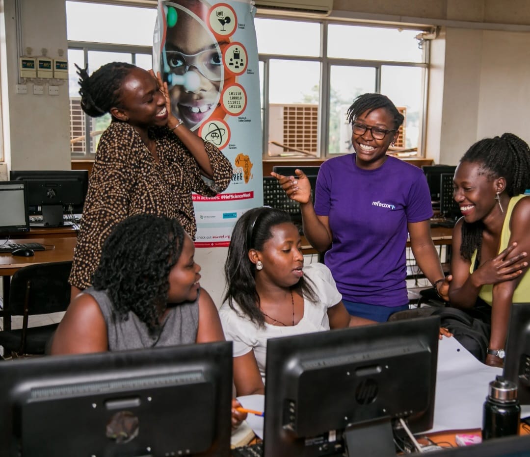 Women collaborating in a learning environment
